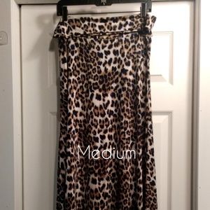 Nwot LuLaRoe Leopard Print Maxi Skirt Med